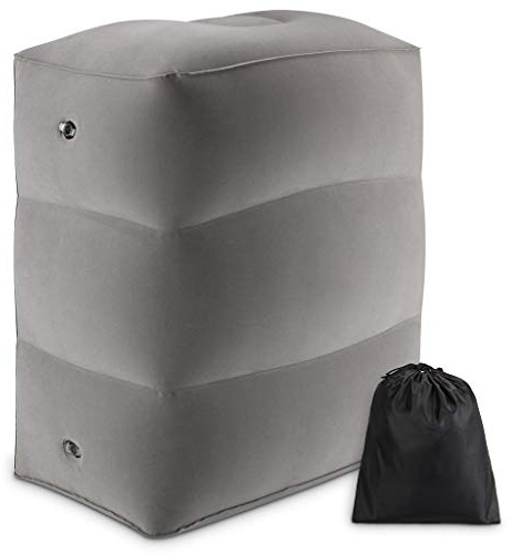 Travel Kissen verstellbare Kleinkissen aufblasbare Fußlehne für Kinder Bein Baby Babymatratze Badewanne (Grey, One Size)