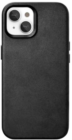 Woodcessories - Leder Case kompatibel mit iPhone 12/12 Pro Hülle Leder schwarz - Veganes Leder aus Aloe Vera