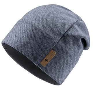 Sterntaler Beanie in Melange Optik mit dezentem Streifen - Unisex Baby und Kinder Mütze aus weichem Mischgewebe - Übergangsmütze - Marine, 47