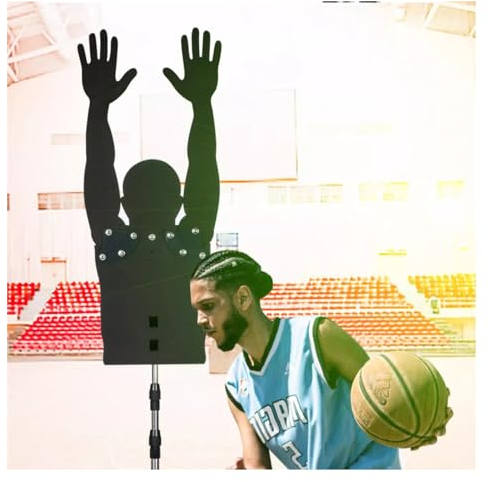 YXXSDP Basketball Rebounder Basketball Wurftrainer Basketball Dummy Verteidiger Trainer Mit Beweglichem 60° Arm, Professionell Bodenständer Schusstrainer-Puppe, Praxis Defender Ausrüstung Zu Dribbeln