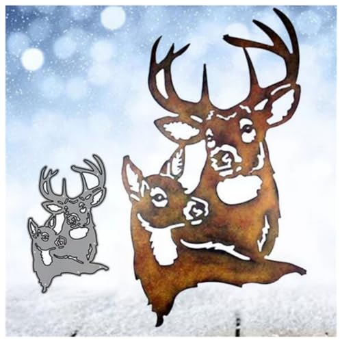 Sredwtk Hirsch Stanzschablonen Weihnachten Metall Prägeschablonen Stanzformen Schneiden für DIY Karte Sammelalbum Scrapbooking Fotoalbum Deko Cutting Dies