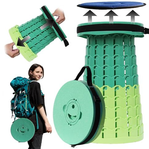 PLOGGING Tabouret Pliable XXL amélioré avec Coussin, tabourets Portables pour Adultes, Chaise Pliante Plus Robuste avec capacité de Charge de 1 000 LB, Tabouret de Camping rétractable