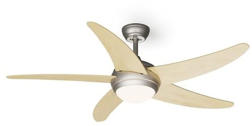 Klarstein Bolero Deckenventilator Mit Beleuchtung – Smart App & Fernbedienung, 132cm, 6 Geschwindigkeiten, Sommer & Wintermodi, Leise, Energieeffizient, E27 Fassung