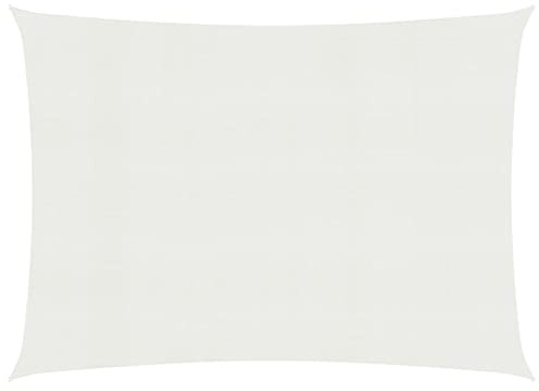 Woiinea Sonnensegel für den Garten, 5 x 4 m, schimmelresistent, HDPE, atmungsaktiv, UV-beständig, rechteckig, Sonnensegel für Terrasse, Sonnensegel für den Außenbereich, Weiß
