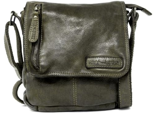 Hill Burry • Unisex Umhängetasche aus Leder HB6212 (Militärgrün)