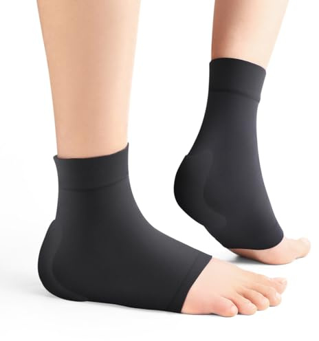 Promifun Achilles Tendonitis Support Heel Protector - Compression Padded Sleeve Socks Ankle Brace Foot Support for Haglunds Bump, Bursitis, Tendonitis & Tenderness - XL*1 Pairs