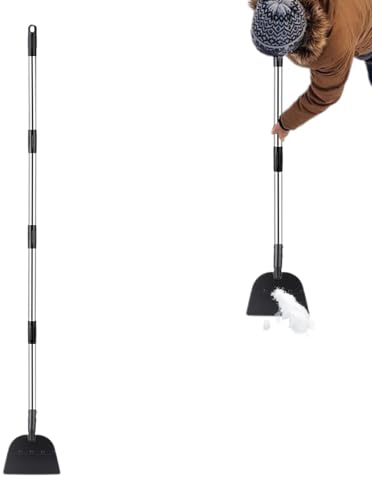 Pelle de nettoyage de jardin – Pelle plate en métal | Pelle de désherbage résistante à l'usure avec long manche | Pelle multifonctionnelle pour déneigement | grattoir de jardin pelle à glace pour