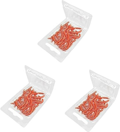 Sosoport 60pcs Realistic Fake Bionic Worm Fishing Lures Bait Lifelike Creature Baits for Anglers