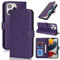 Zouzt Case for iPhone 13 Pro (6.1 Inch), Premium PU Leather Wallet Case with Credit Card Holder Slot Flip Folio Kickstand Shockproof Protective Phone Cover (Dark Purple)