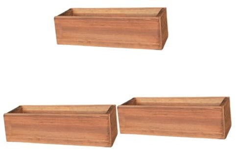 Parliky 3St Antiseptischer Blumenkasten aus Holz Gartenpflanzer Fenster Pflanzkisten im Freien holzpflanzkübel holzblumenkästen Sukkulententopf für den Garten Blumentopf aus Holz hölzern