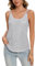 MINTLIMIT Damen Pailletten Glitzer Tunika Ärmellos Tank Top Spaghetti Läsiges Oversize Oberteil (Silbrig XXL)