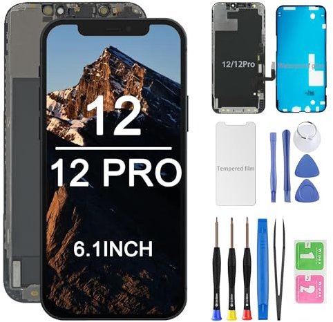 HQESTARX for iPhone 12/12pro Screen Replacement LCD kit 6.1 Inch.3D Touch LCD Display digitizer Touch Screen Assembly with Repair Tool+Screen Protector.