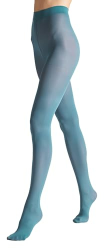 VENEZIANA NUOVA Satinelle 40 DEN Collant Colorati Donna - Microfibra - Opachi E Resistenti - Eleganti - Adatti Per Ogni Occasione - Calze Comode E Morbide - Alta Qualità - Laguna - S