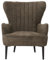 Lounge-Sessel HWC-K37, Cocktail-/Ohrensessel Polsterstuhl Retro Vintage Stoff Chenille (500g/m²) Öko-Tex - grün-braun