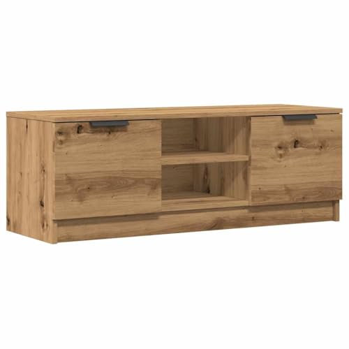 vidaXL Engineered Wood TV Cabinet - Modern Artisan Oak Media Stand 102x35x36.5 cm with Drawers and Shelves for Living Room/Bedroom