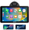 ESSGOO 7'' Wireless Car Play Screen for A-pple Carplay Android Auto HD IPS Touchscreen with Mirror Link, Bluetooth 5.3, Siri G-oogle Assistant Support, AUX, FM – Compatible with Various Vehicle Models