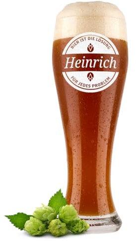 polar-effekt Weizenbierglas 0,5 Liter mit Motiv Gravur für Männer - Das Geburtstagsgeschenk für Genießer - Bierglas für Familie, Freunde und Kollegen