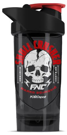 Shieldmixer Hero Pro Classic Shaker Skull Crusher - Sans BPA - Accessoire de gym - Shaker à protéines - Gourde de fitness - Noir - 700 ml