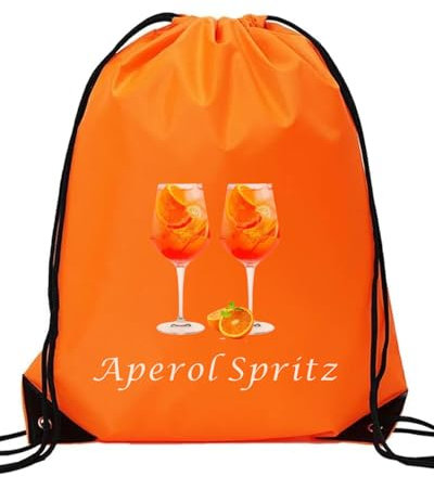 Zeayebsr Turnbeutel Rucksack - turnbeutel damen,tasche orange,aperol spritz kostüm,aperol kostüm,Karneval Fasching, aperol tasche,aperol accessoires,Aperol Spritz Mädelsabend, Aperol Geschenk