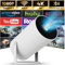 【Built-in Apps】2025 Mini Projector 4K 1080P HD Decoding chip Smart Projector with WiFi 6 5G Bluetooth 5.2, 180° Rotatable 130'' Screen Movie Projector Auto Keystone Correction for Smartphone/Laptop/PC