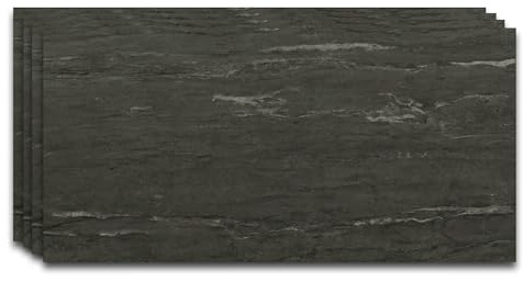 IZODEKOR Lot de 4 panneaux muraux SPC - Aspect béton et pierre naturelle - Gris foncé - 60 x 120 cm - Résistant à l'eau - Résistant à la chaleur - Protection anti-éclaboussures - Panneaux muraux en