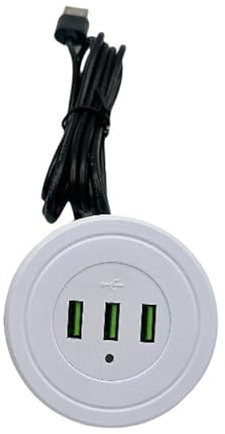 GAOFESA Toma de pared doble USB empotrable con 2 USB 1 tipo C de 1,75 m, conexión tipo B para tabletas, lectores electrónicos, electrodomésticos, toma de corriente con USB