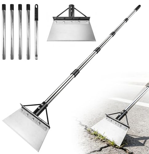 Pelle de nettoyage multifonction avec manche 200 cm, en acier au manganèse, appareil de désherbage, appareil pour désherber, nettoyer, planter, fertiliser, pelle à neige