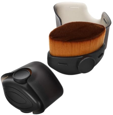 LOLIPPYY 2 Stück Foundationpinsel Make up Pinsel Für Flüssige Foundation Mit Weichen Nylonborsten Kompakt Tragbar Für Frauen Mit Schutzkappe