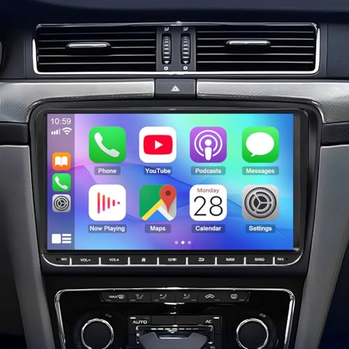 2+32G 2 DIN Autoradio für Skoda Superb 2009-2015 mit kabellosem Carplay | Android 14 9 Zoll Touchscreen Auto Stereo Display Player Radio GPS Navi Head Unit mit Android Auto FM RDS SWC Rückfahrkamera