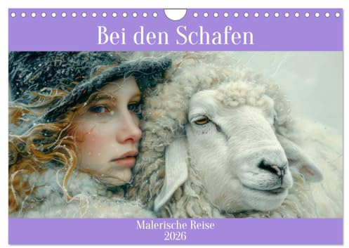Bei den Schafen - Malerische Reise (Wandkalender 2026 DIN A4 quer), CALVENDO Monatskalender: Alleine mit den Schafen und der Natur (CALVENDO Tiere)