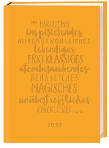 Kalenderbuch A6 gelb 2027: Praktischer Planer für den Alltag mit Wochen-Kalendarium. Taschenkalender in fröhlichem Gelb mit Platz für Termine und Notizen im Format 11,5 x 16,3 cm