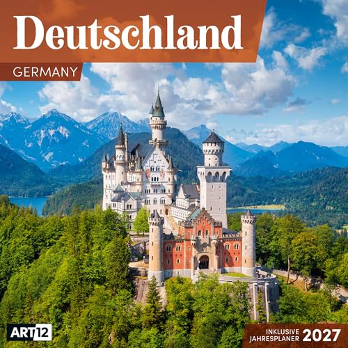 Deutschland Broschürenkalender 2027 - 30x30 - Art12 | Stilsicherer Landschaftskalender im schlanken Hochformat (aufgeklappt 30x60 cm) | zum Eintragen