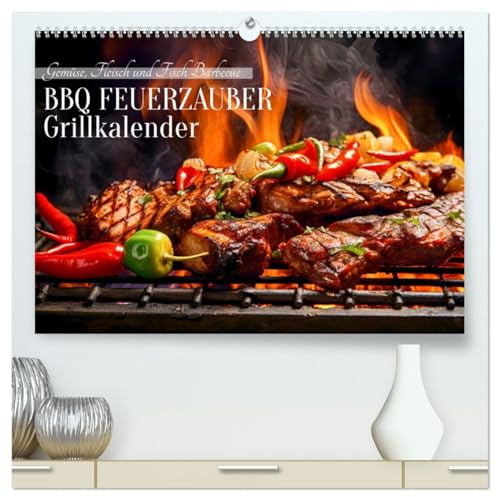 BBQ Feuerzauber - Grillkalender (hochwertiger Premium Wandkalender 2026 DIN A2 quer), Kunstdruck in Hochglanz: Ein Jahr des Barbecue Grillens und Genießens (CALVENDO Lifestyle)