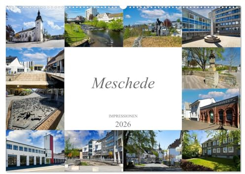 Meschede Impressionen (Wandkalender 2026 DIN A2 quer), CALVENDO Monatskalender: Wundervolle Bilder aus der schönen Stadt Meschede (CALVENDO Orte)