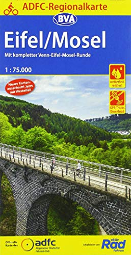 ADFC-Regionalkarte Eifel/ Mosel, 1:75.000, mit Tagestourenvorschlägen, reiß- und wetterfest, E-Bike-geeignet, GPS-Tracks Download: Mit kompletter Venn-Eifel-Mosel-Runde (ADFC-Regionalkarte 1:75000)