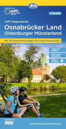 BVA ADFC Regionalkarte Osnabrücker Land /Oldenburger Münsterland, mit Knotenpunkten 1:75.000: mit Tagestourenvorschlägen, reiß- und wetterfest, E-Bike-geeignet, GPS-Tracks Download,