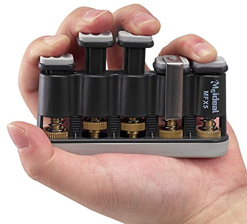 Finger Exerciser Für Hand, Finger & Handgelenk Krafttraining Übungen für Gitarre, Klavier, Golf, Tennis & Physiotherapie (Grau)