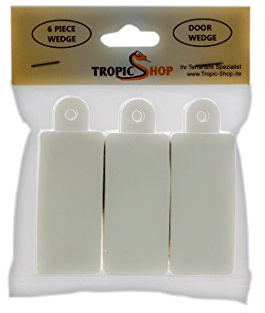 TropicShop Scheibenschloss Gummikeil 6er Pack - Ideales Terrarien-Schloss, KEIN Schrauben, Keine Kratzer