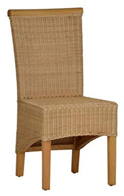 MiaMbel Esszimmerstuhl Rattan 49x98x49 cm Modern Massivholz Rattan Mahagoni Natur