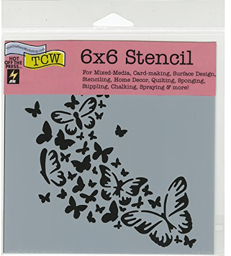The Crafters Workshop Butterfly Trail Stencil, Transparent, 6 x 6-Inch (18 x 16 x 0.1 cm)