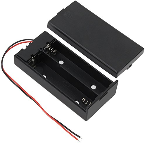 KEESIN 4 pezzi 3,7 V 18650 portabatteria custodia in plastica con interruttore on/off e fissaggio fascette stringicavo 2 solts