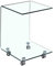 Meubletmoi - Quadratischer Glas-Beistelltisch - Endtisch aus transparentem Glas auf Rollen - Moderne Atmosphäre - Ice