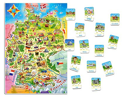 Castorland E-180 Deutschlandkarte, 120 +28 Teile Puzzle, bunt