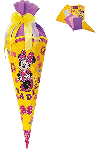 alles-meine.de GmbH BASTELSET Schultüte - - Minnie Maus - 85 cm - mit/ohne Kunststoff Spitze - Zuckertüte - incl. Rohling - Bastelschultüte - Set zum selber Basteln - Mädch..