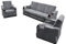 mb-moebel Polstergarnitur Sofa 3er & 2X Sessel 3-1-1 Möbel Set mit Bettkasten und Schlaffunktion Grau Clint 311