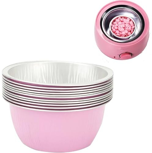 Vassoio per cera fondente,Vaso di Cera Vaso Interno di Stagno di Ricambio,10 contenitori per strumenti per la depilazione in alluminio dorato per chicchi per depilazione scaldacera