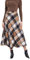 Damen Retro High Taille Rock Gitter Wollen Herbst und Winter Neu Plissierte Hohe Taille In Den Langen Rock großen Swing Rock A-Line (XXL, Khaki Plaid)