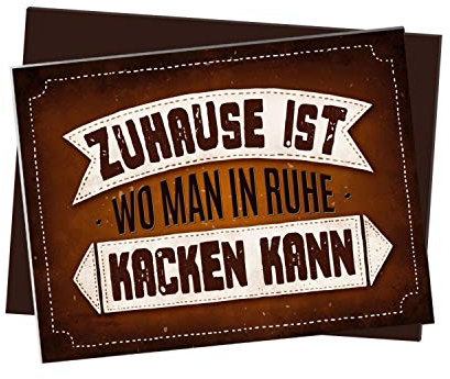 Kühlschrankmagnet mit Klo Motiv und Spruch: Zuhause ist wo Man in Ruhe kacken kann