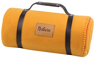 Stof Fleecedecke Dawson – Curry – Größe 130 x 150 cm – große weiche und warme Decke für Sofa oder Schlafzimmer – Bettüberwurf – ideal für Haus und Picknick