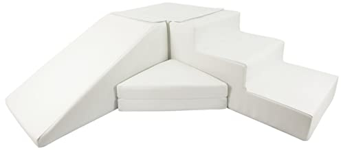 4 Großbausteine Schaumstoffbausteine Spielbausteine Bauklötze Rutsche-Set (Farbe: weiß)